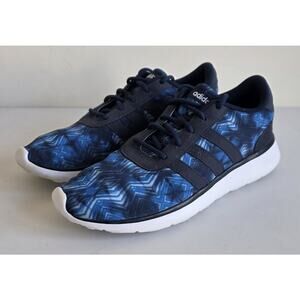 Adidas NEO Lite Racer Blue White Geometric Lightweight Running Sneaker Size 9
